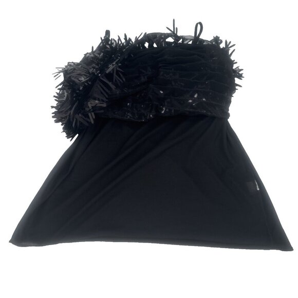 Little Black Mini Dress short Sequins size 8,NewYears Eve, flapper Gatsby gothic - Picture 8 of 12